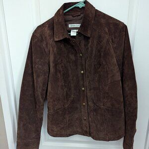 Leather jacket with buttons